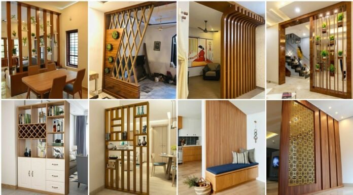 15 + Wooden Partition Designs for Living Room 2024