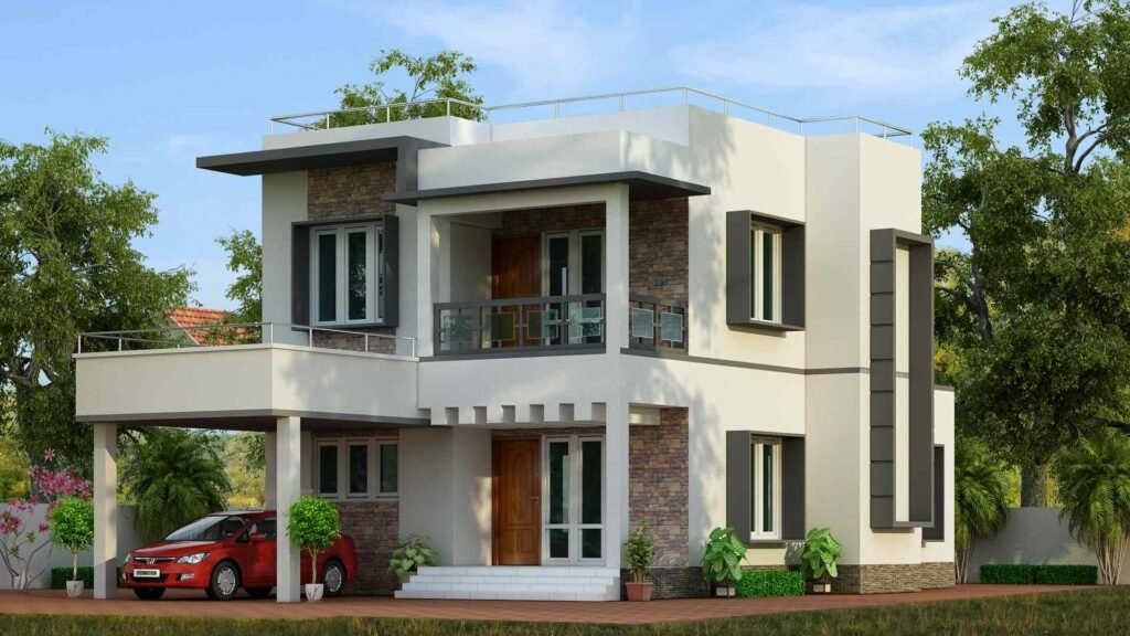 Indian Simple House Colour Combination Outside
