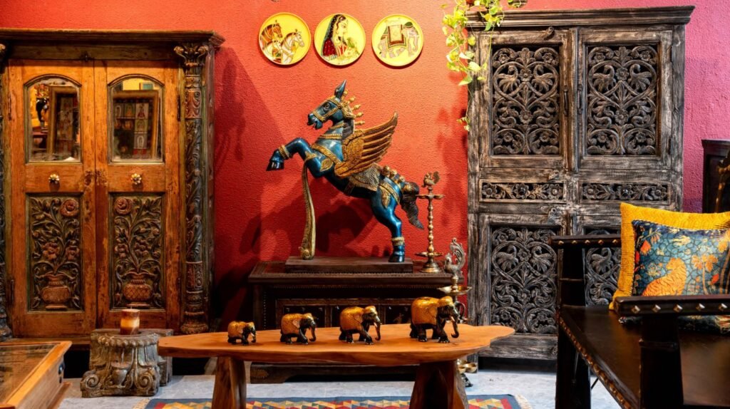 Antique wooden furniture for traditional Indian home decor