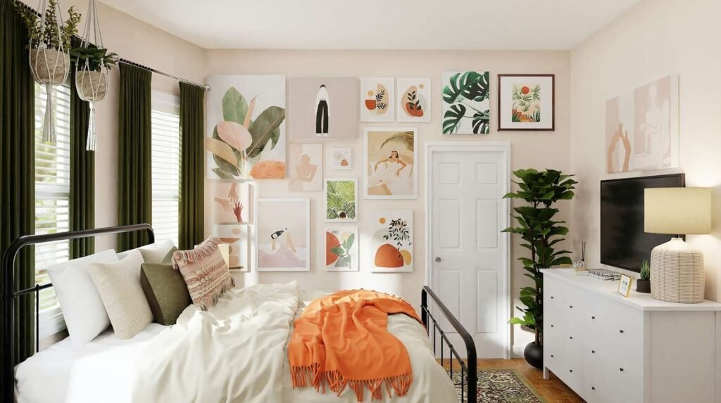 Creative photo wall ideas for a girls' dorm room