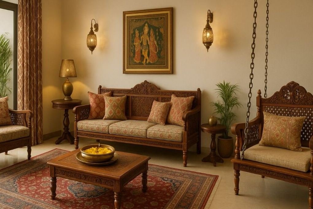 Ethnic lighting fixtures for traditional Indian home interiors