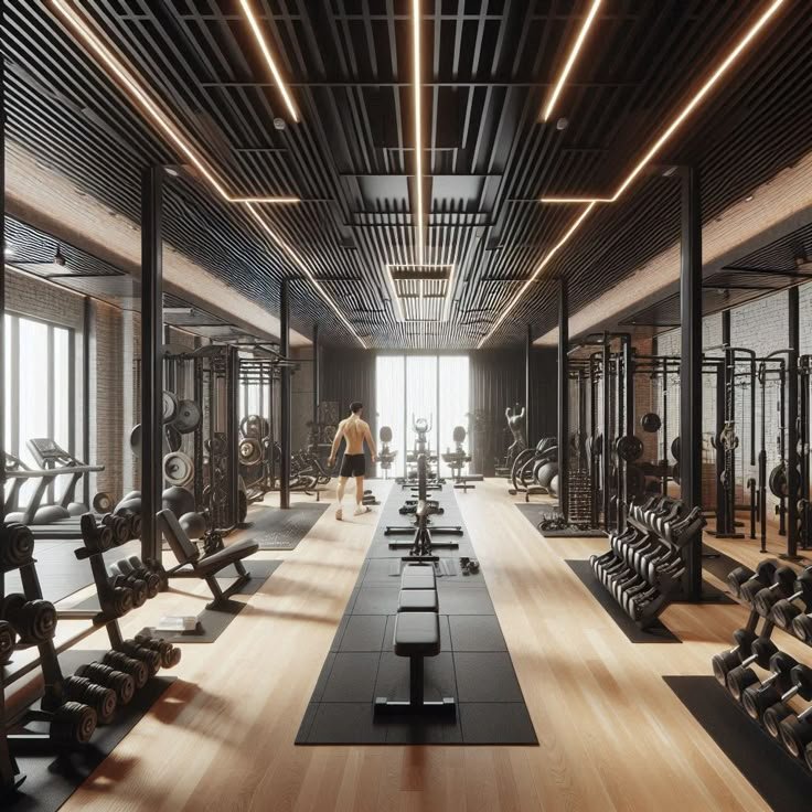 Gym entertainment setup with speakers and display screen for workouts
