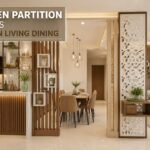 Modern kitchen partition designs between living dining areas