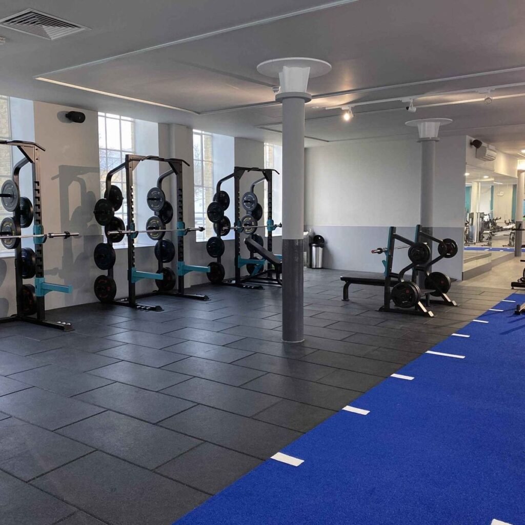 Durable rubber flooring installed in a well-designed gym