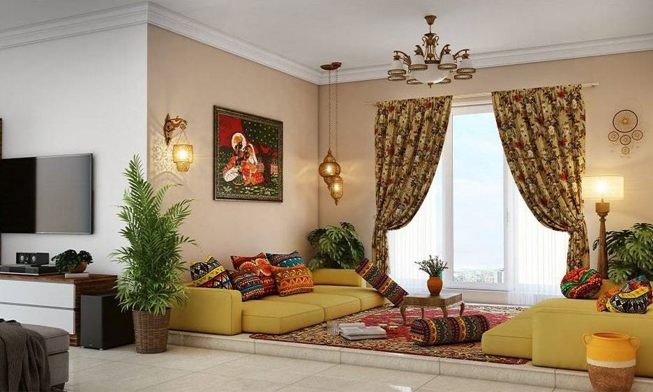 Traditional Indian curtains and fabrics for ethnic home decor